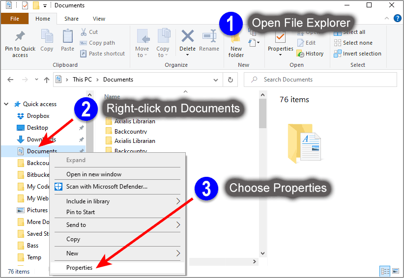 Open Documents Properties